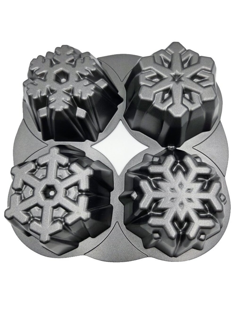 Wilton Dimensions 4 Cavity Snowflakes Cake Pan Cast Aluminum Non-Stick Snowflake